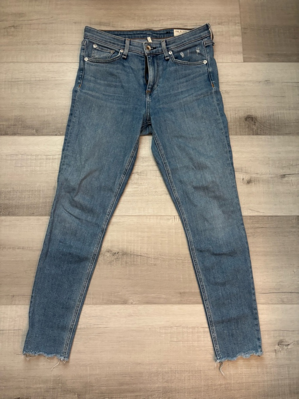 rag & bone Skinny Jeans Light Wash Raw Hem Distressed Women’s Size 28